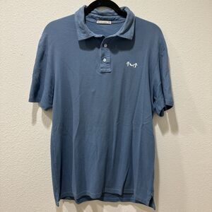 Marine Layer Shirt Men's Size Medium Blue  Polo Short Sleeve Lightweight Logo